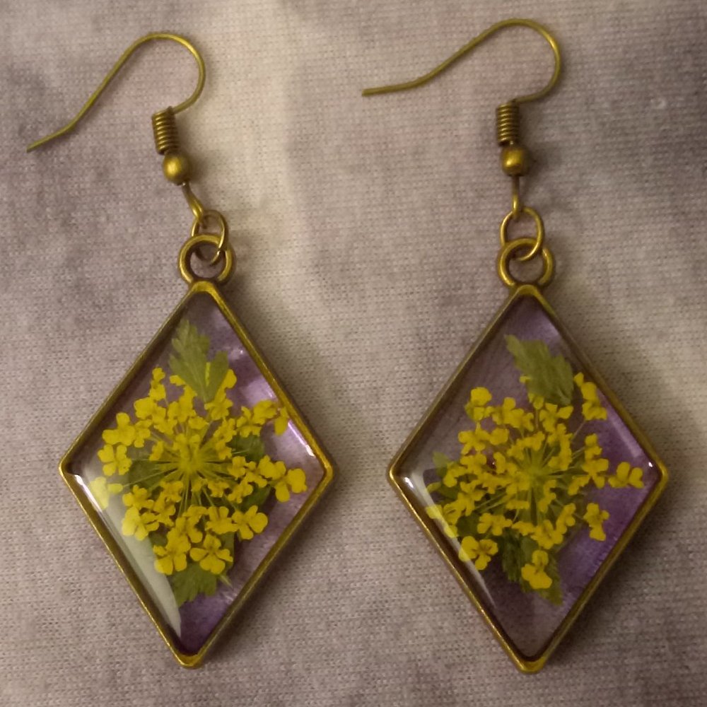 Handmade Preserved Flower Earrings